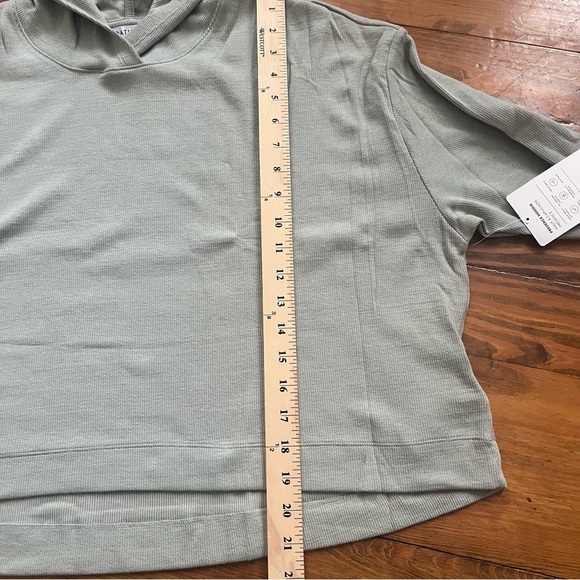 Athleta NEW Presence Hoodie Lightweight Super Soft Ribbed size L Moss Green - Picture 11 of 13